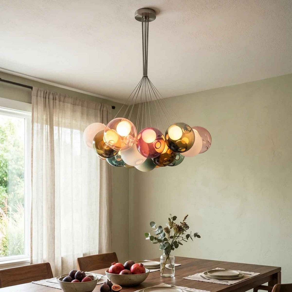 Orbella Glass Globe Cluster Chandelier