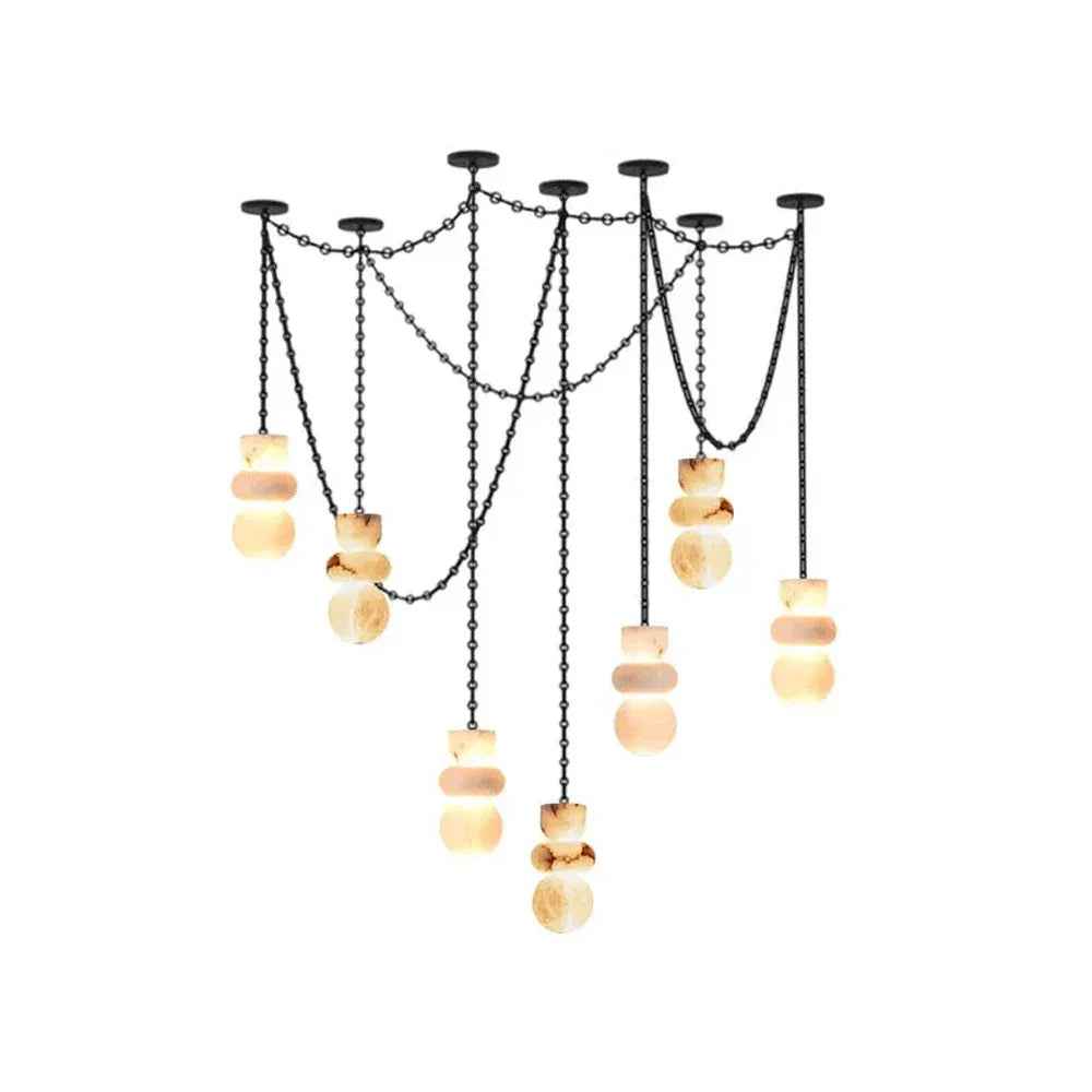 Aveline Alabaster Globe Cascade Chandelier