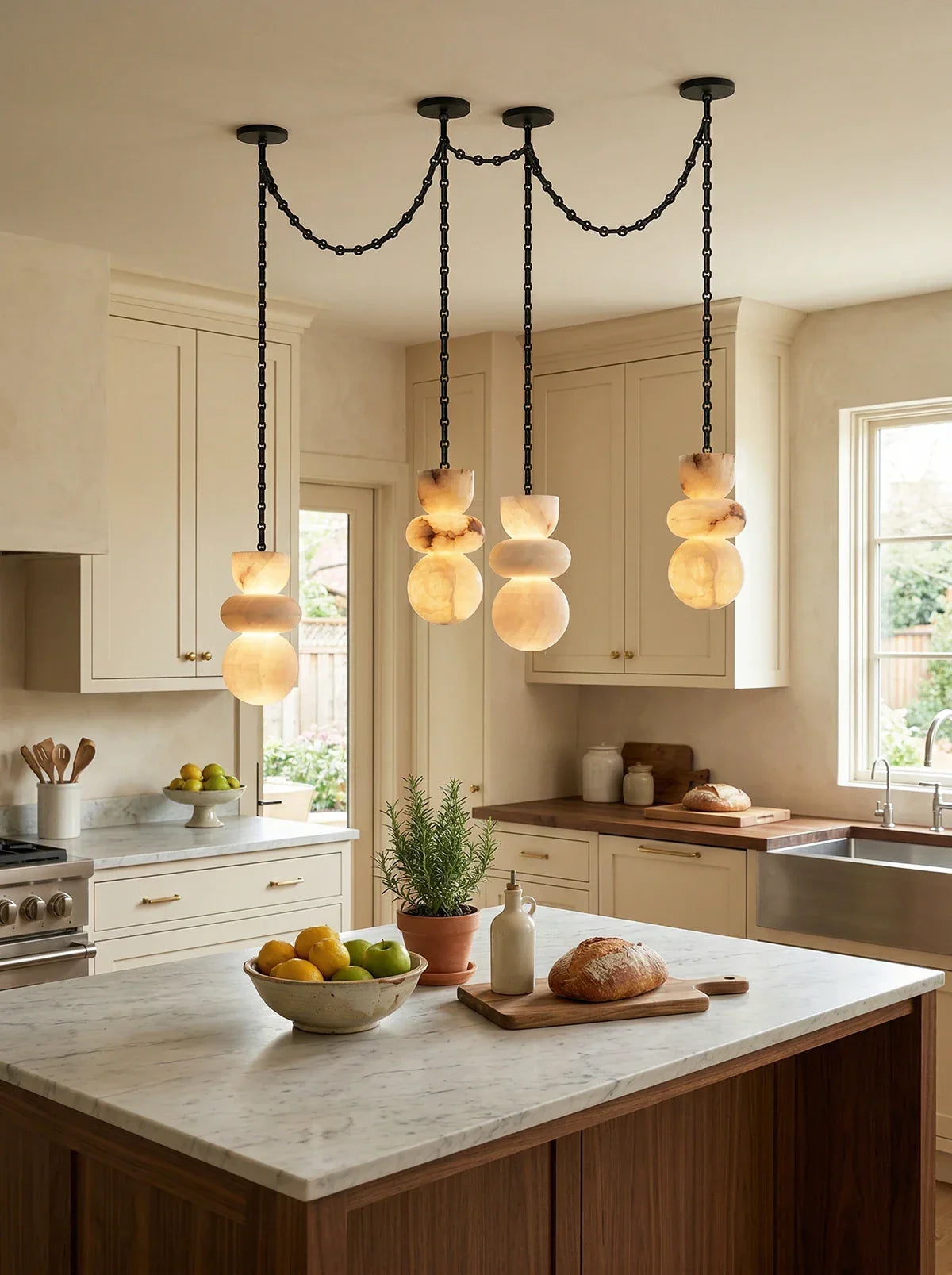 Serena Vale Alabaster Chandelier — view 13