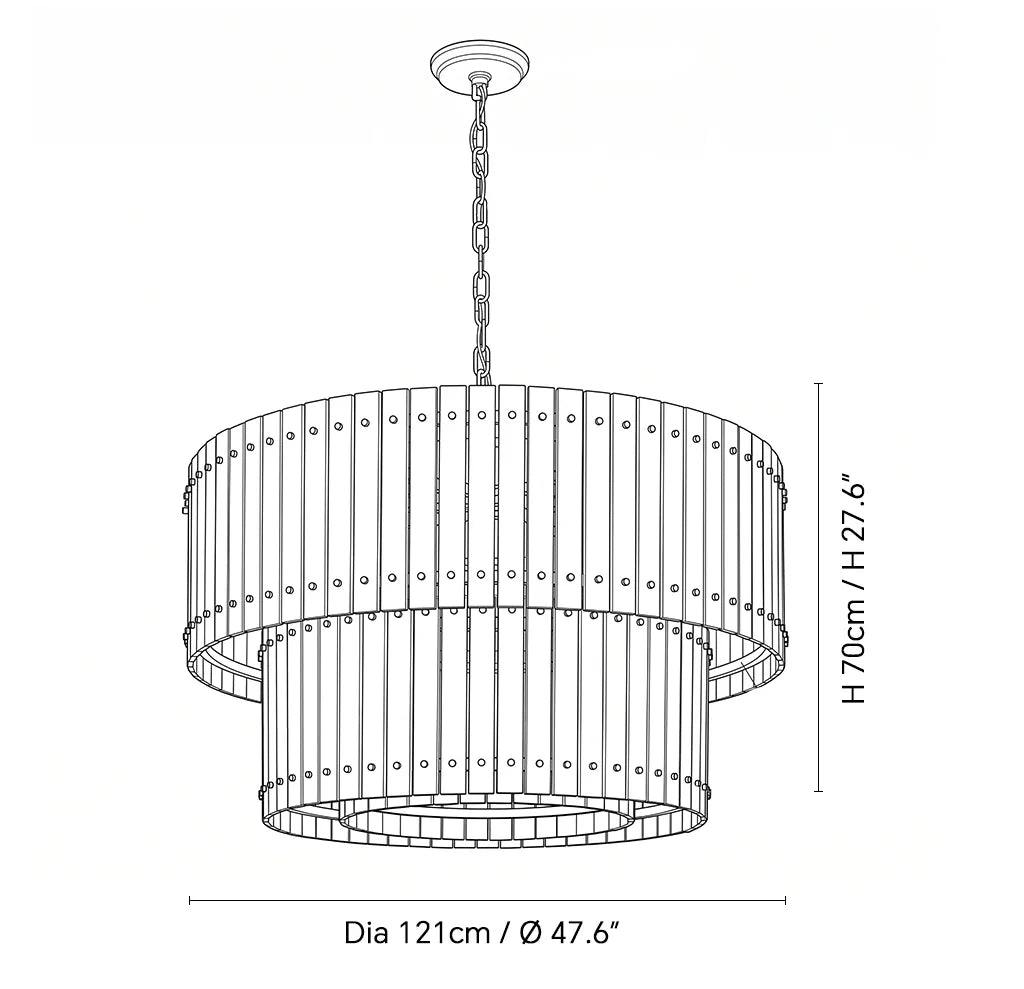 Elina Marcel Alabaster Chandelier two-tier chandelier 47.6″ technical dimension drawing — original size or stone reference.