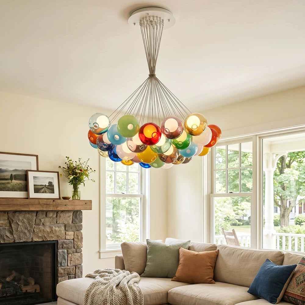 Orbella Glass Globe Cluster Chandelier