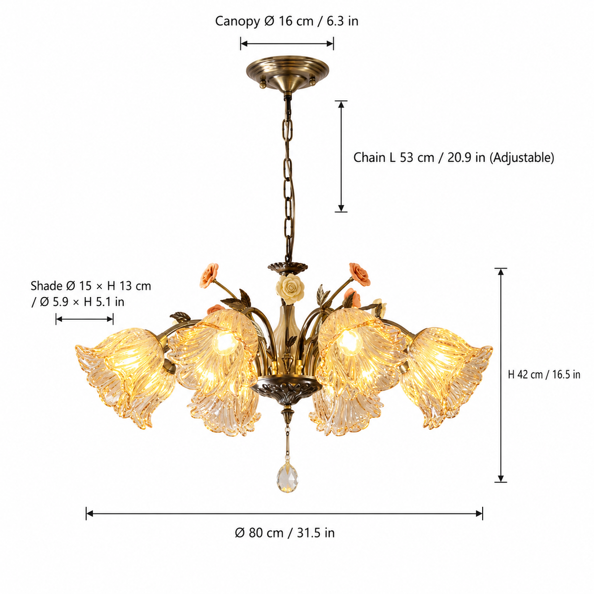 Secret Garden Vintage Floral Chandelier | AXNINE LIGHT