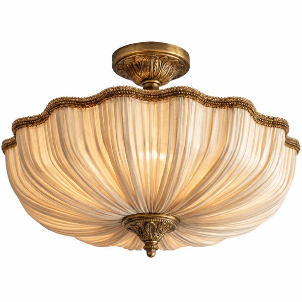 Adeline Copper & Pleated Fabric Ceiling Light