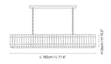 Elina Marcel Alabaster Chandelier linear 71.6″ technical dimension drawing — original size or stone reference.