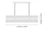 Elina Marcel Alabaster Chandelier linear 53.9″ technical dimension drawing — original size or stone reference.
