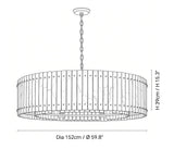 Elina Marcel Alabaster Chandelier single-tier drum 59.8″ technical dimension drawing — original size or stone reference.