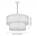 Elina Marcel Alabaster Chandelier two-tier chandelier 47.6″ technical dimension drawing — original size or stone reference.