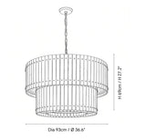 Elina Marcel Alabaster Chandelier two-tier chandelier 36.6″ technical dimension drawing — original size or stone reference.