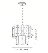 Elina Marcel Alabaster Chandelier two-tier chandelier 22.4″ technical dimension drawing — original size or stone reference.