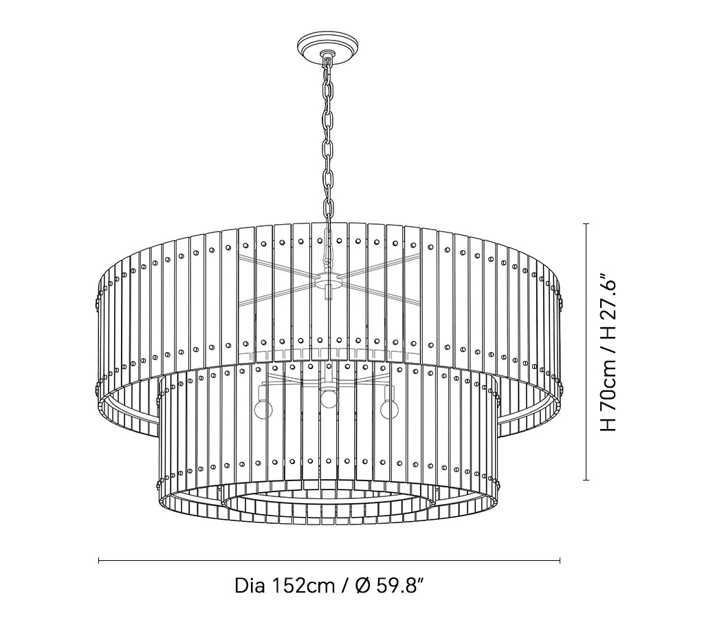Elina Marcel Alabaster Chandelier two-tier chandelier 59.8″ technical dimension drawing — original size or stone reference.