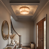 Aurelia Alabaster Drum Flush Ceiling Lamp